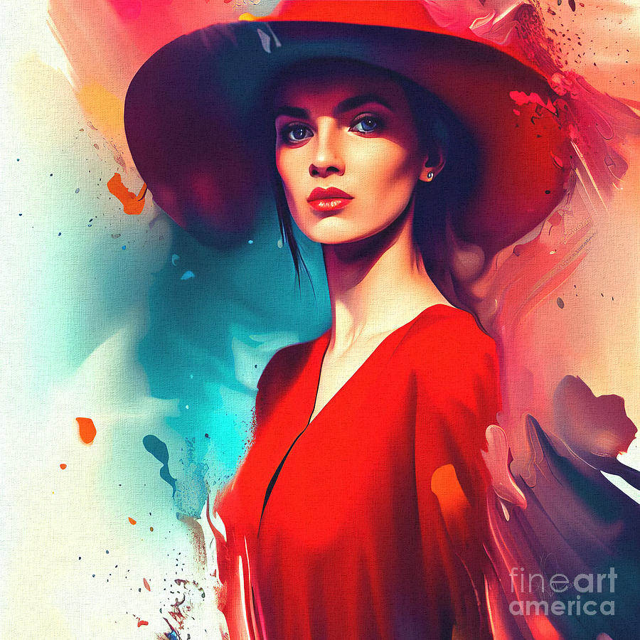 Lady in Red #3 Digital Art by Vicki Pelham