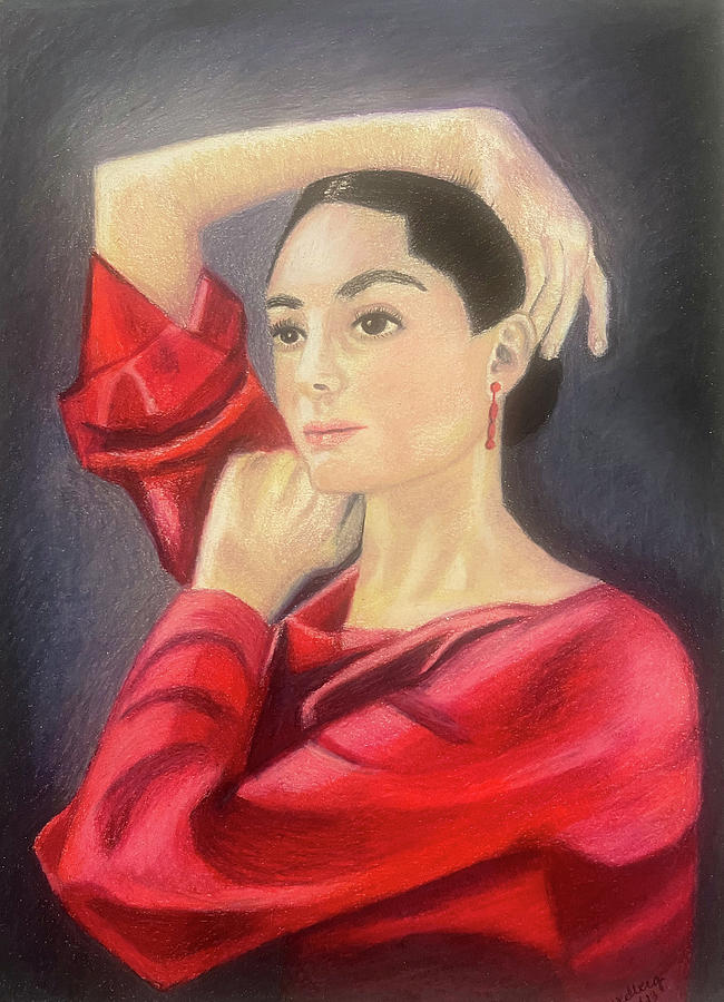 Lady in Red Drawing by Christina Wedberg Lady in Red Drawing by Christina Wedberg