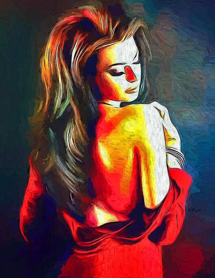 Lady In Red Painting
