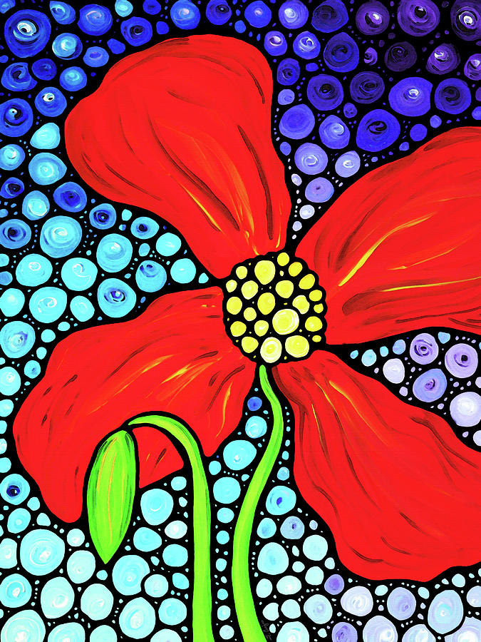 Lady In Red - Poppy Flower Art by Sharon Cummings Painting by Sharon Cummings