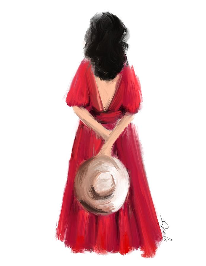 Lady in Red Digital Art by Yolanda Holmon