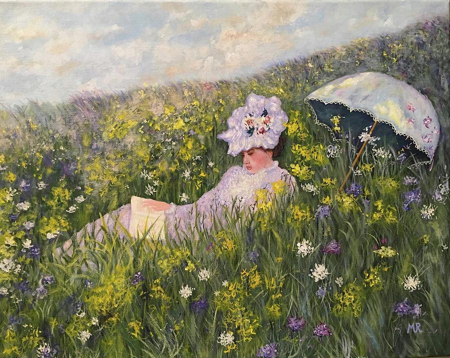 Lady in the meadow Painting by Monique Van Reek - Fine Art America