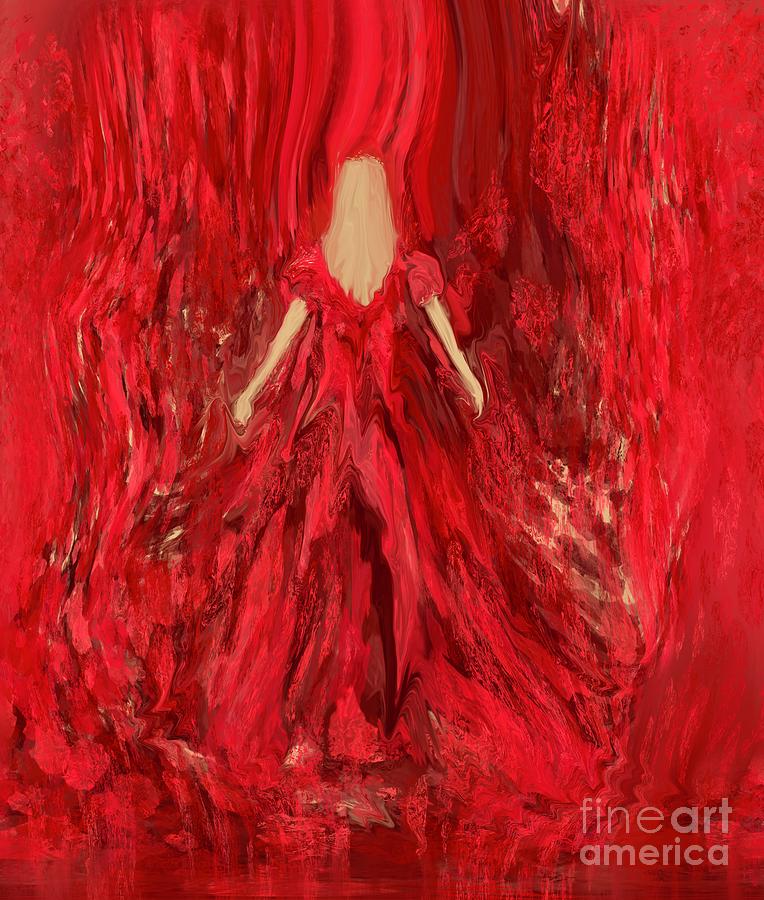 Lady in the red room Digital Art by Elaine Hayward