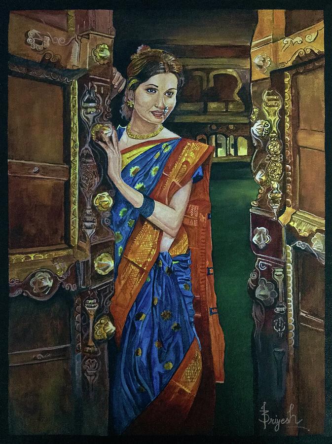 Lady In Waiting Painting By Priyesh Soni Fine Art America