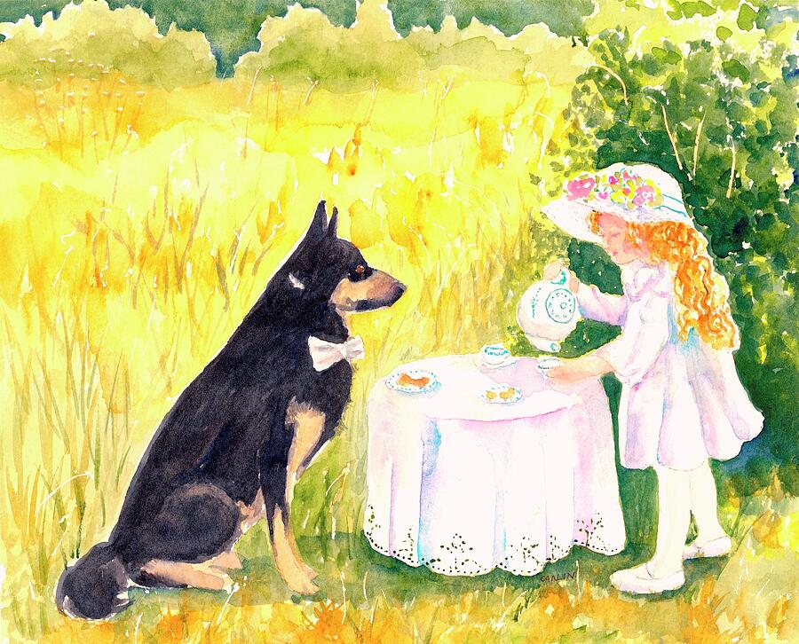 Lady Isabella invites Mr. Darcy to Tea Painting by Carlin Blahnik CarlinArtWatercolor