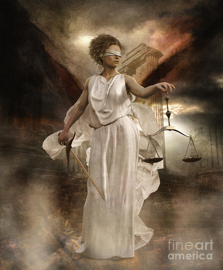 Blind Justice Digital Art - Blind Justice by Shanina Conway