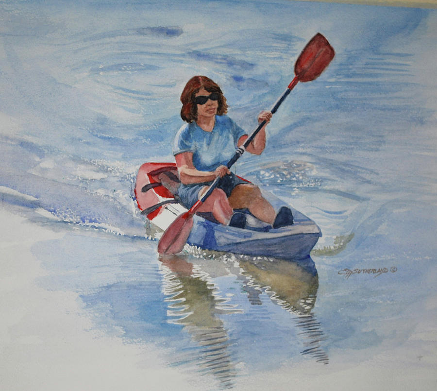Lady Kayaker Painting by E M Sutherland