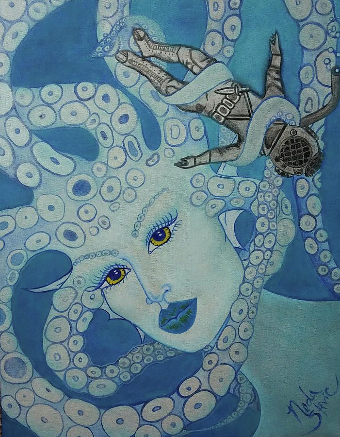 Lady Kraken Painting by Neda Stevic | Fine Art America