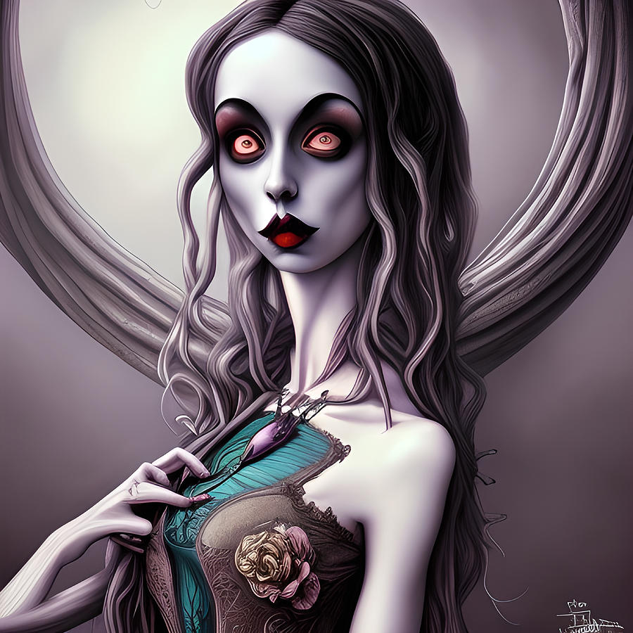 Lady Lavera Portrait Of A Gothic Doll In Burtonesque Style Digital Art ...