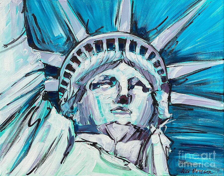 Lady Liberty Painting by Alan Metzger