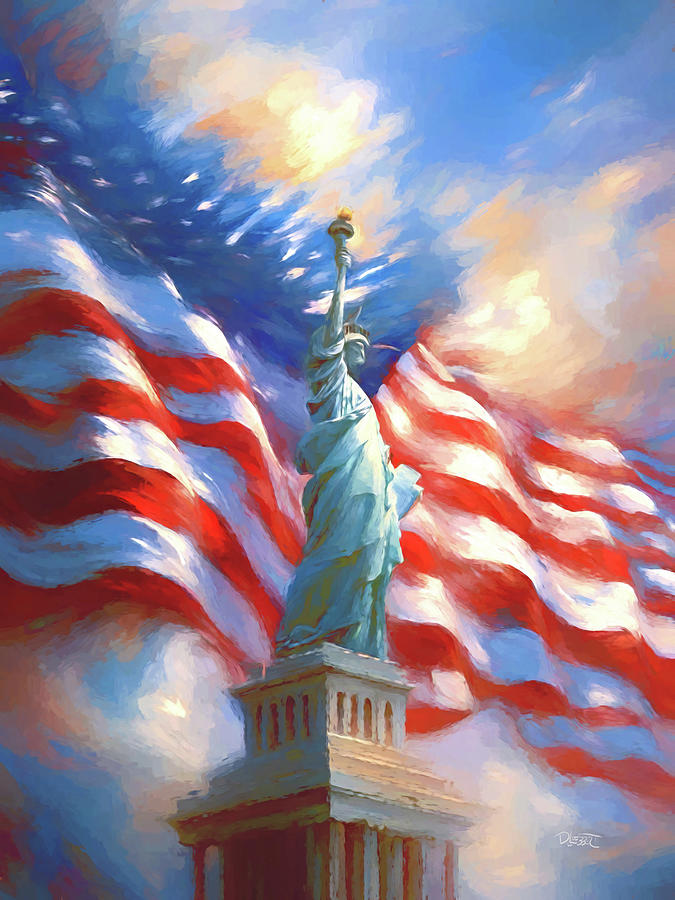 Lady Liberty Digital Art by David Luebbert