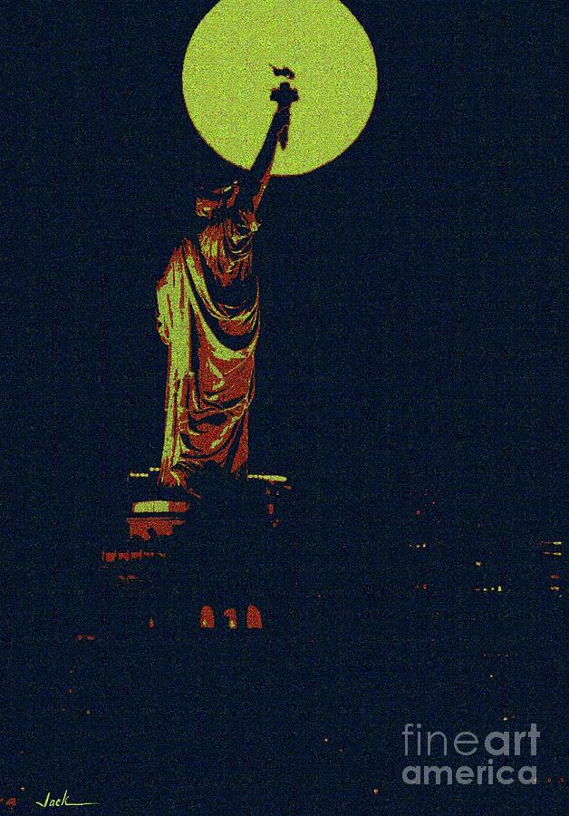 Statue Of Liberty Painting - Lady Liberty by Jack Bunds Statue Of Liberty Painting - Lady Liberty by Jack Bunds