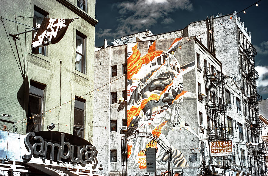 Lady Liberty Mural Infrared in New York City Photograph by John Rizzuto