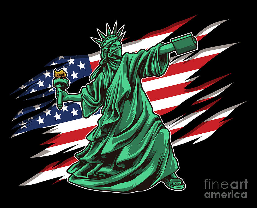 Lady Liberty Riot Anti Government by Mister Tee