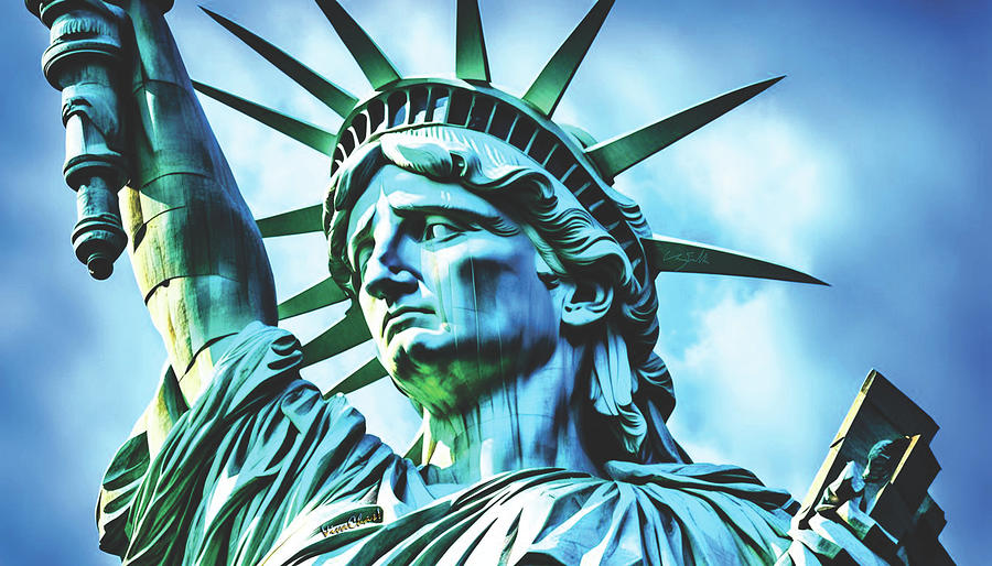Lady Liberty Weeps Digital Art by Chas Sinklier