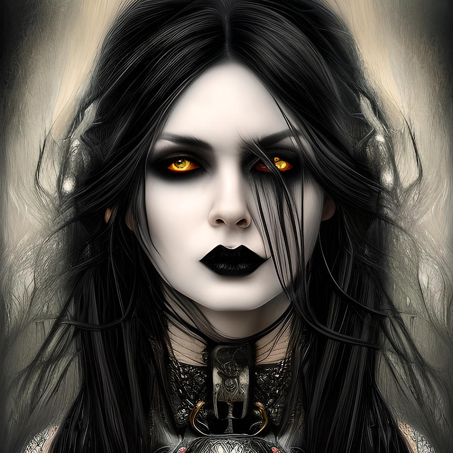 Lady Luna Original Portrait of Gothic Womanly Splendor Digital Art by ...