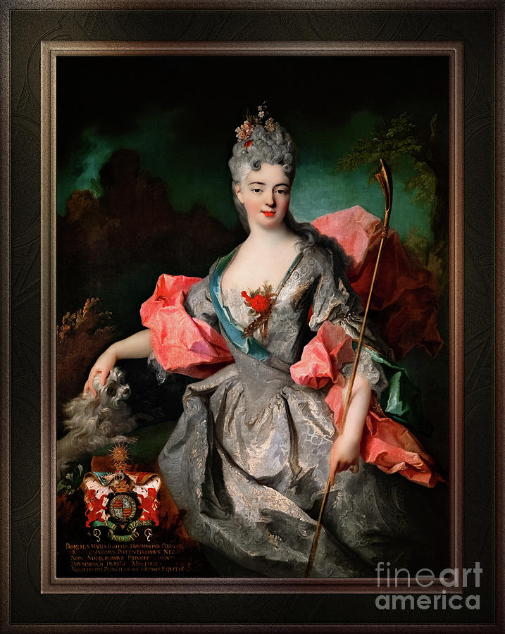 Lady Maria Josefa Drummond by Jean-Baptiste Oudry Fine Art Xzendor7 Old Masters Reproductions Painting by Rolando Burbon