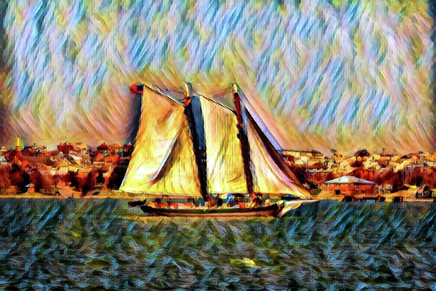 Lady Maryland Schooner sailing in Baltimore Harbor Ai Art by AI Digital Lady Maryland Schooner sailing in Baltimore Harbor Ai Art by AI Digital