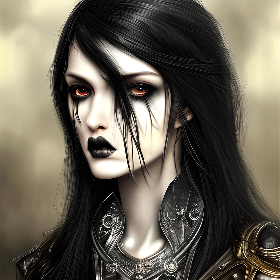 Lady Merope Original Portrait of Gothic Womanly Splendor Digital Art by ...