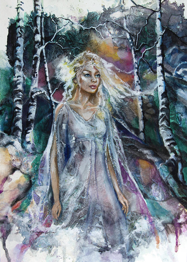 Lady Of Birch Mountain Painting