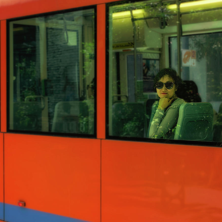 Transportation Photograph - Lady on the Tram by Thomas Hall