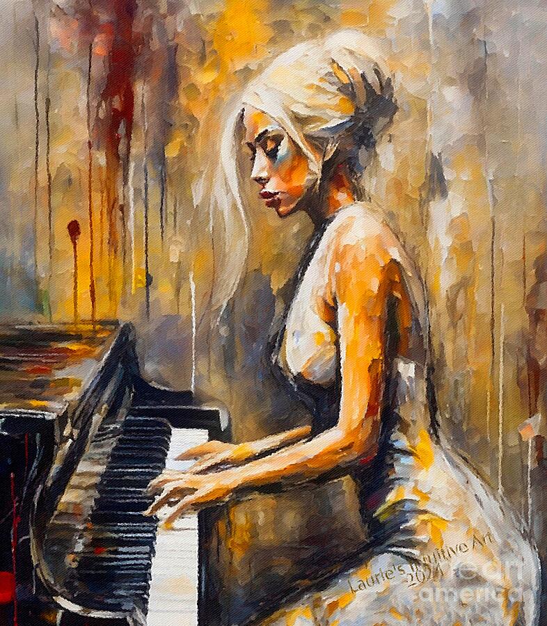 Lady Plays the Piano Digital Art by Lauries Intuitive