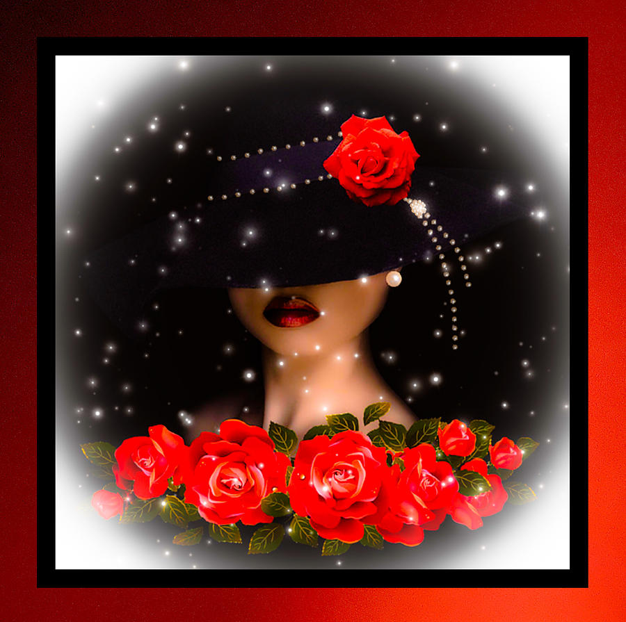 Lady Red Rose Digital Art by Gayle Price Thomas