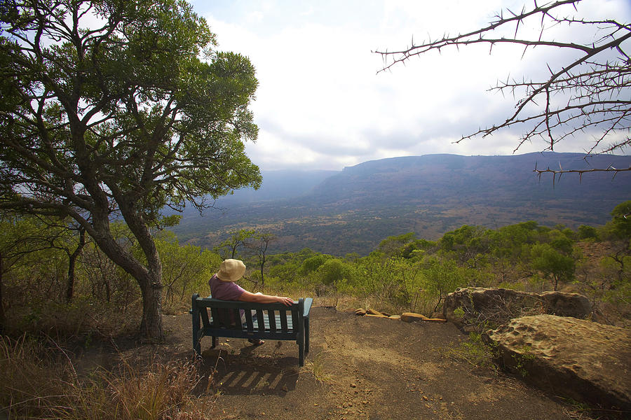 Lady sitting on a bench, admiring the view, Kwazulu-Natal, South Africa Photograph by Hphimagelibrary