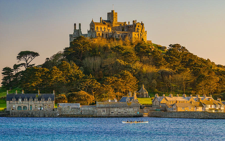 Lady Sue Sailing Into The Sunset At St Michaels Mount In Cornwall, England. Photograph