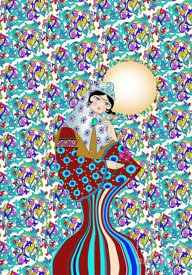 Cute Digital Art - Lady Sun  by Mehran Akhzari