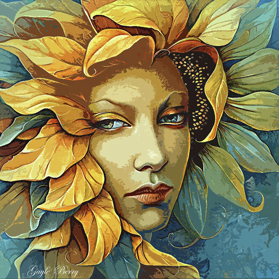 Lady Sunflower Mixed Media by Gayle Berry - Fine Art America