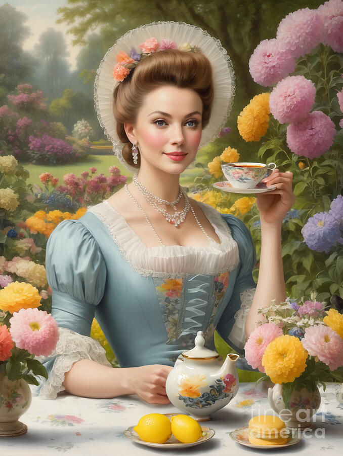 Lemon Digital Art - Lady Tea by Charles Myers