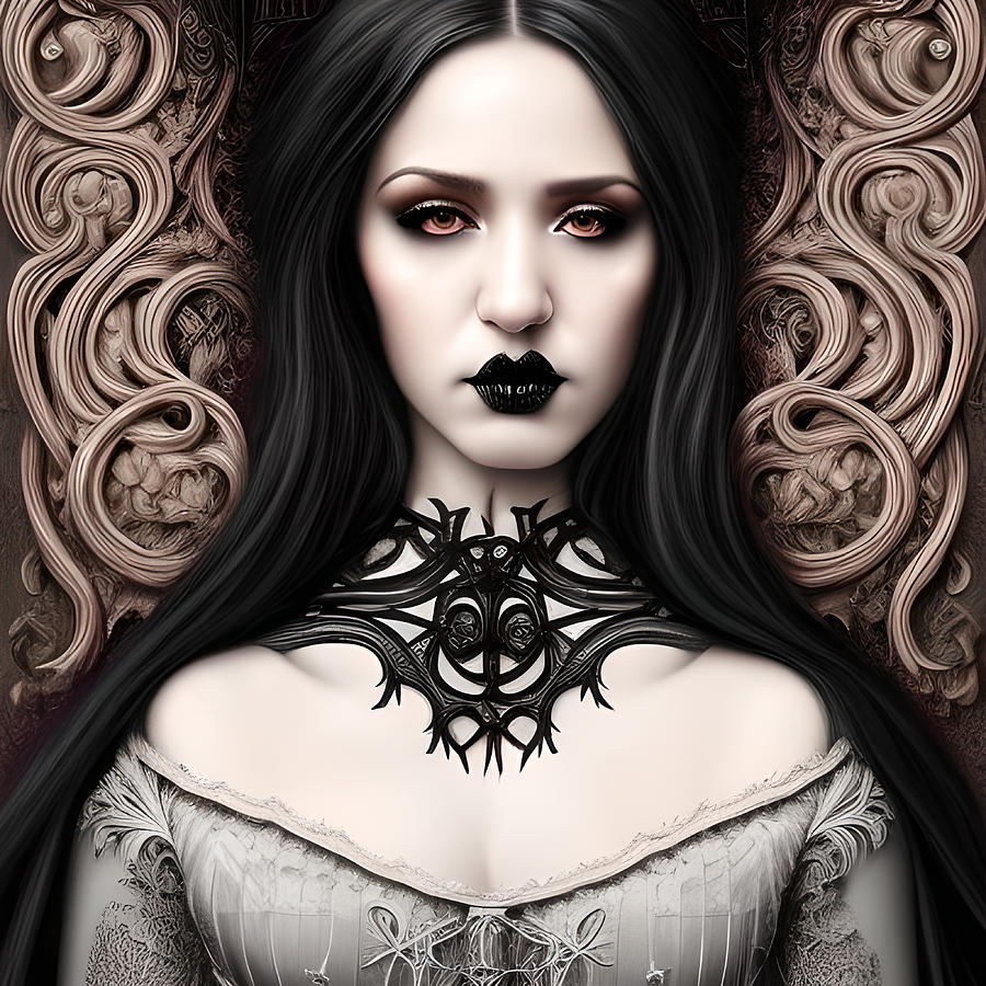 Lady Valeria Original Portrait of Gothic Womanly Splendor Digital Art ...