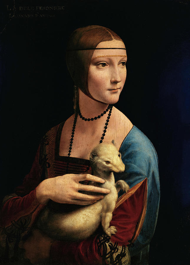 Leonardo Da Vinci Painting - Lady with an Ermine, 1489-1490 by Leonardo da Vinci