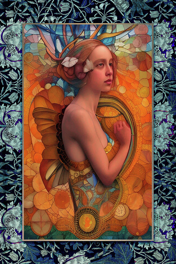 Lady with butterfly wings Painting by Nop Briex