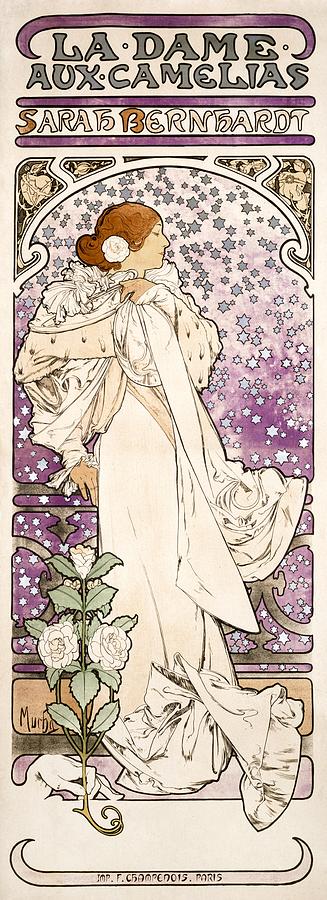 Lady with camellias Sarah Bernhardt Alphonse Mucha 1896 Painting by ...