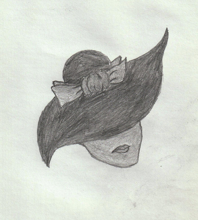 Lady Drawing - Lady with Lips and Hat by Sandeep Choudhary Lady Drawing - Lady with Lips and Hat by Sandeep Choudhary