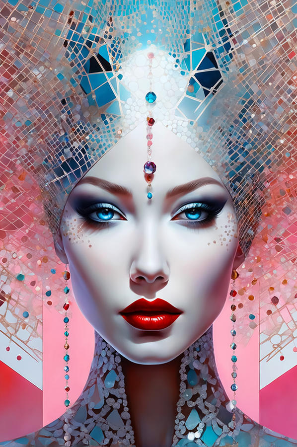 Abstract Digital Art - Lady with Style by Manjik Pictures