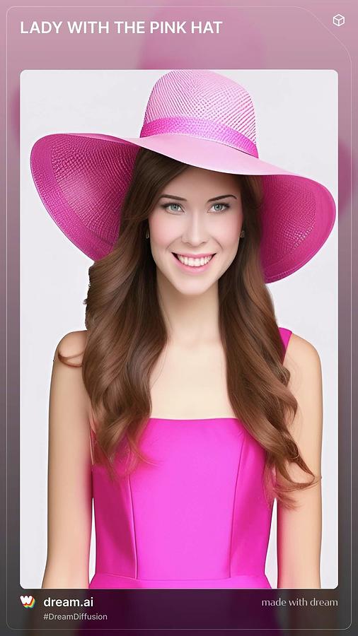 Lady with the Pink Hat 2 Digital Art by Denise F Fulmer