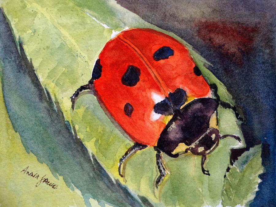 Ladybug Painting by Anna Jacke