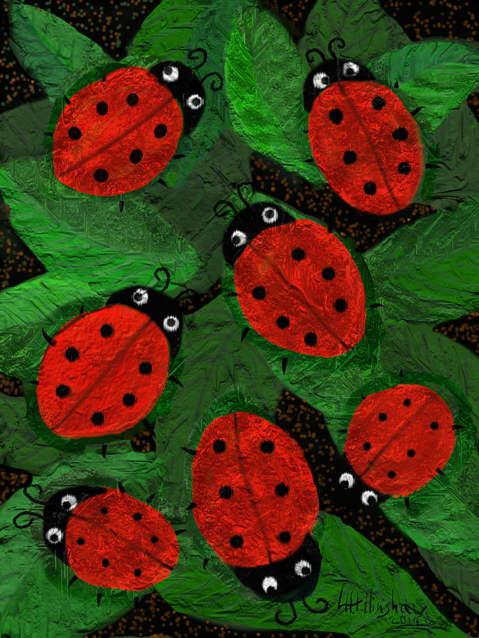 Ladybugs Painting by Lisa Hinshaw