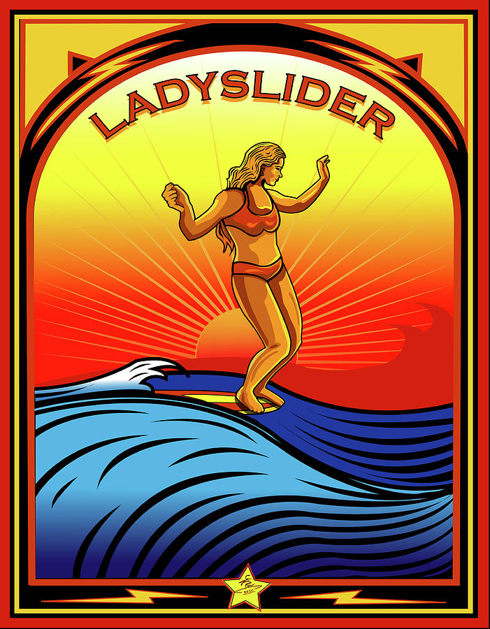 Ladyslider Women Surfers Digital Art