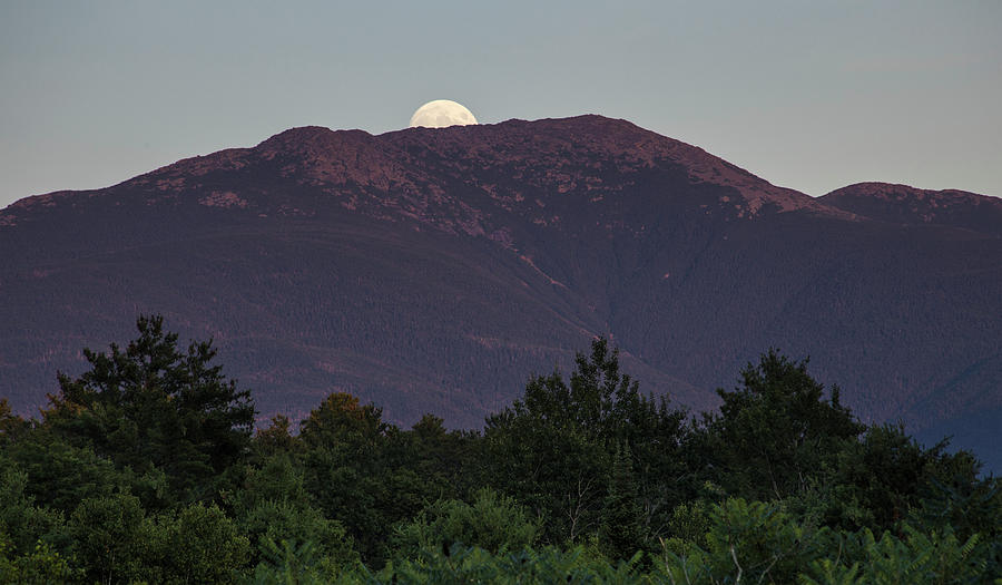Lafayette Early Moonrise Photograph by White Mountain Images