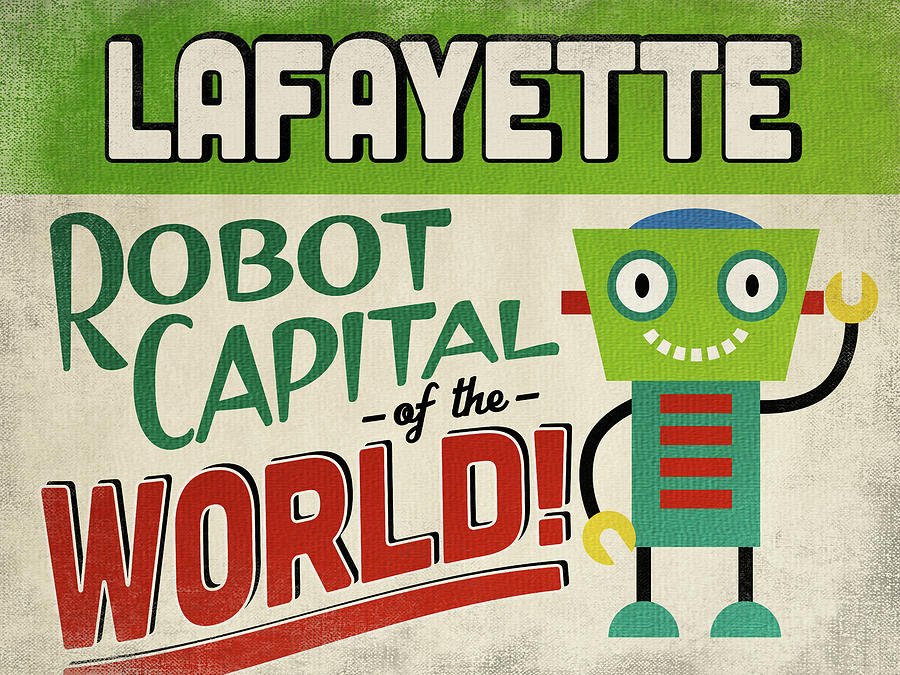 Lafayette Louisiana Robot Capital Digital Art by Flo Karp