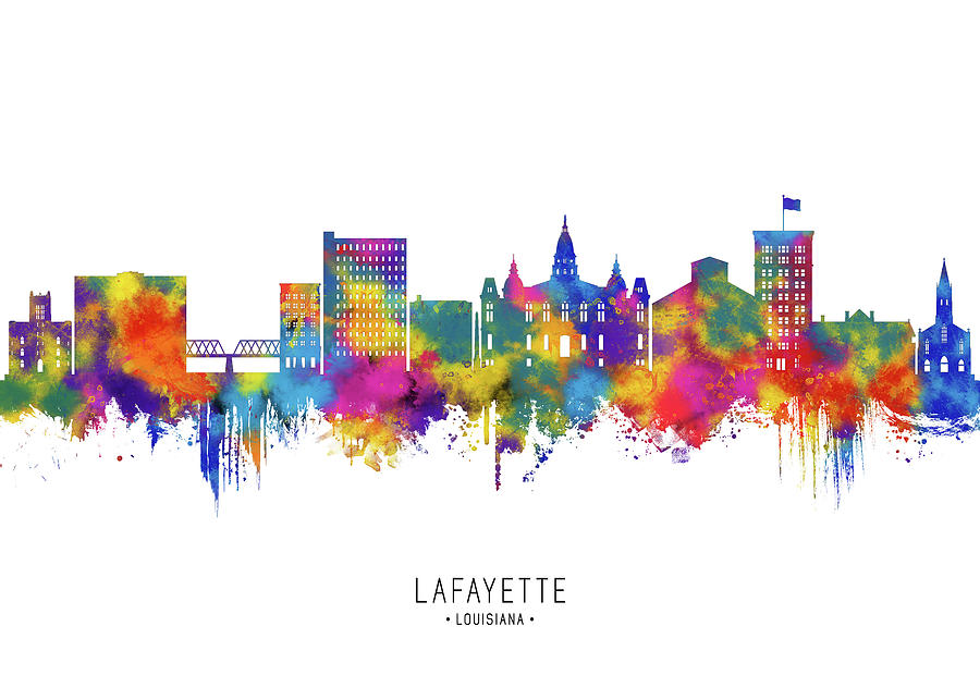 Lafayette Louisiana Skyline Digital Art by NextWay Art - Fine Art America