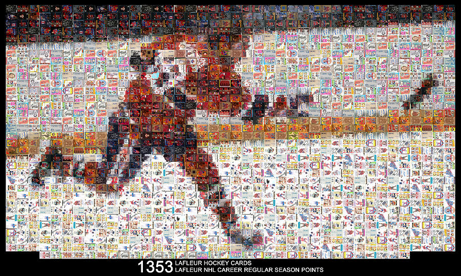 Lafleur 1353 points Mixed Media by Hockey Mosaics