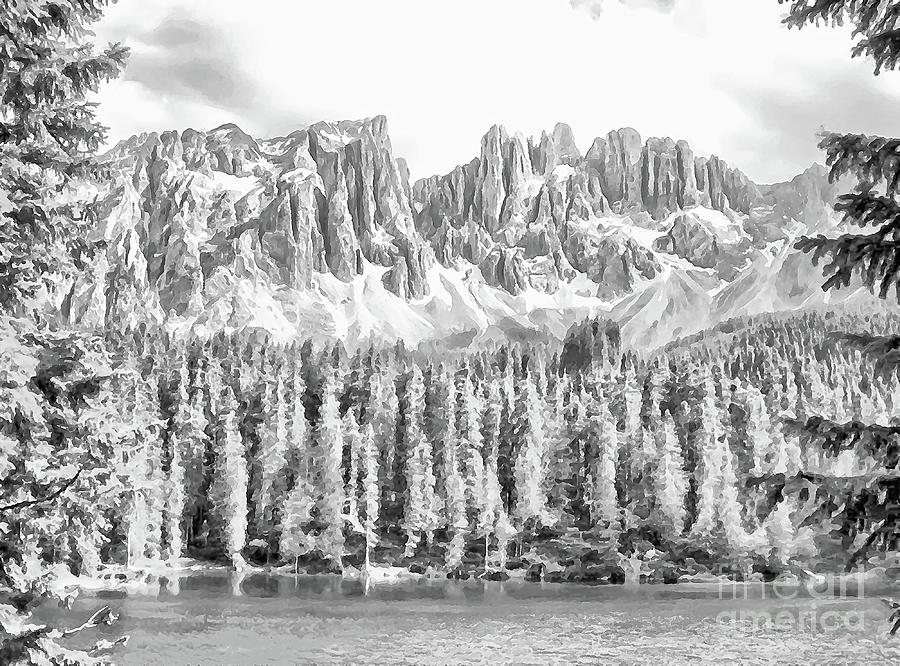Lago Carezza - Dolomitti Digital Art by Joseph Hendrix