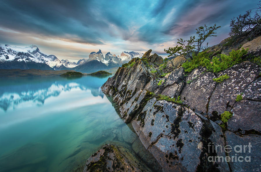 Mountain Photograph - Lago Pehoe Twilight by Inge Johnsson
