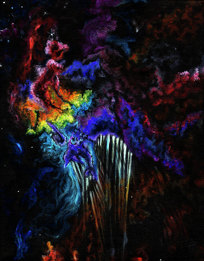 Lagoon Nebula Painting by Megan Thompson- The Morrigan Art