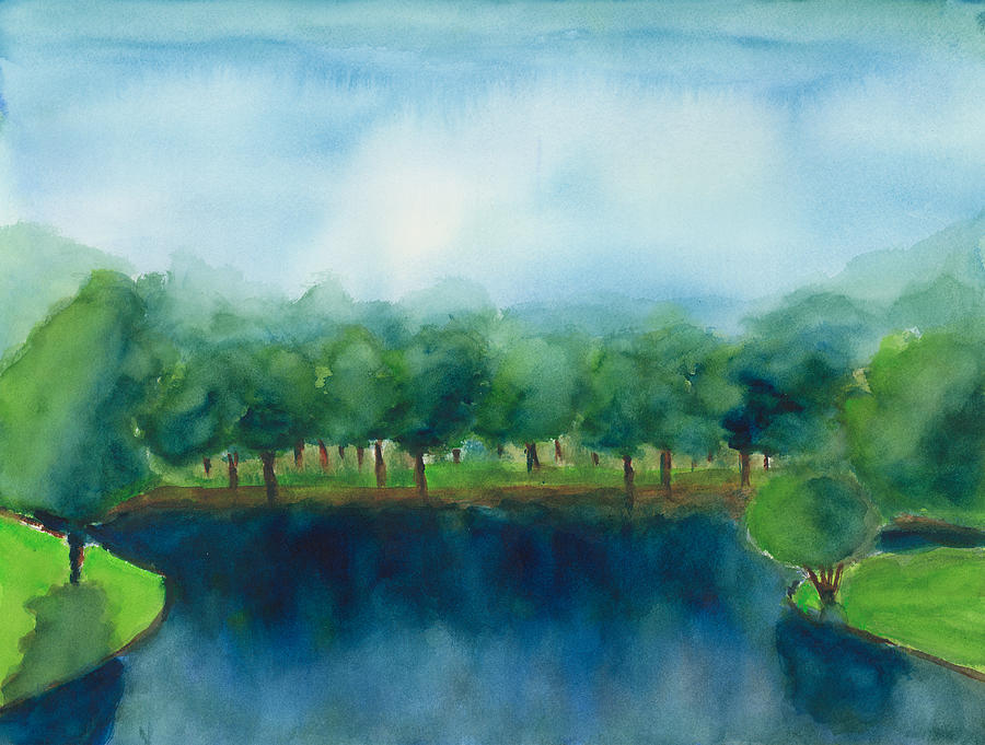 Lagoon Trees Painting by Frank Bright